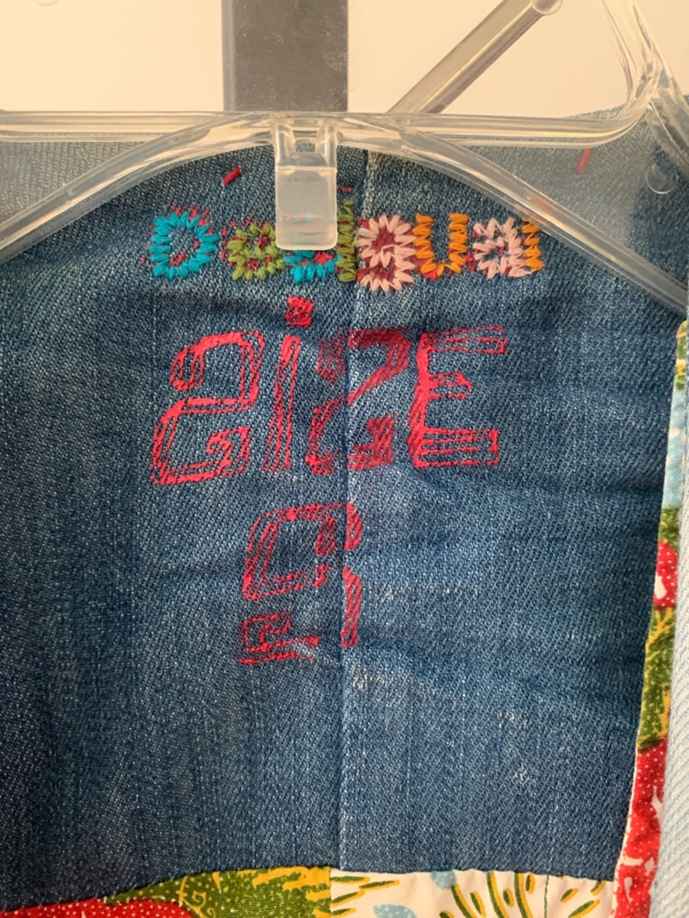Desigual Light Blue Denim Vest with Floral Lining - Picture 2 of 4